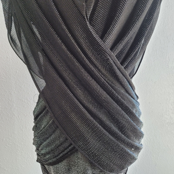 Retro Black and Silver Strand Foil Dress - Picture 6 of 7